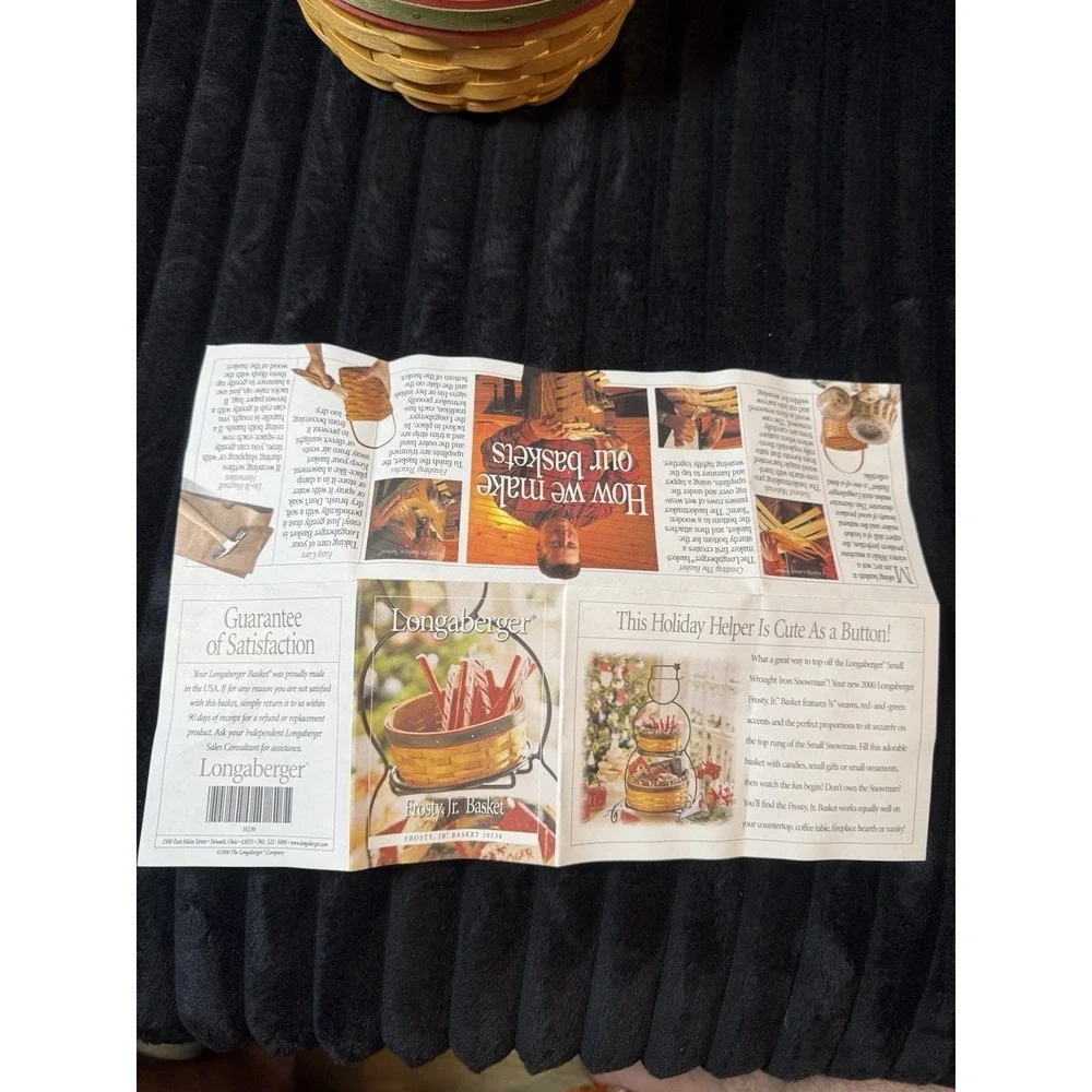 Longaberger 2000 Frosty Jr Basket Christmas